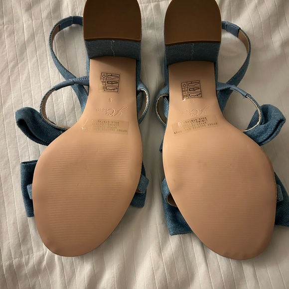 J Crew Lucie bow slingback sandals in denim twill size 8 - Picture 3 of 3